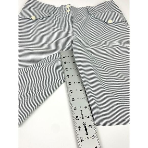 Nike Golf Livestrong Dri Fit Striped Shorts Womens 8 Gray White Classic Rise AJ0 - Picture 8 of 9